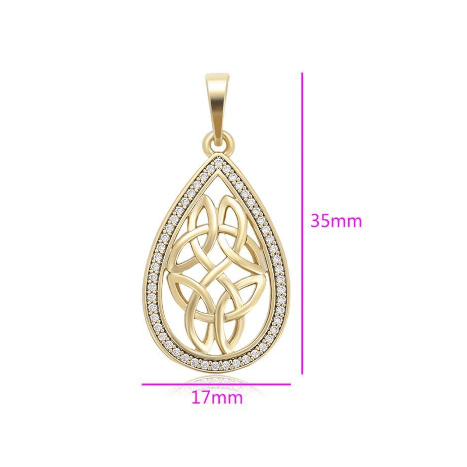 Fancy Teardrop Pendant 14k Gold Plated