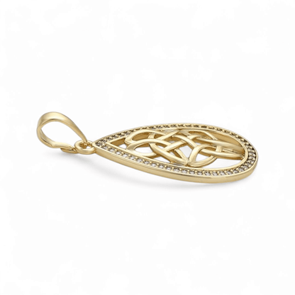 Fancy Teardrop Pendant 14k Gold Plated