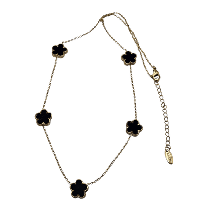 Five Leaf Clover Necklace Black or Green Color
