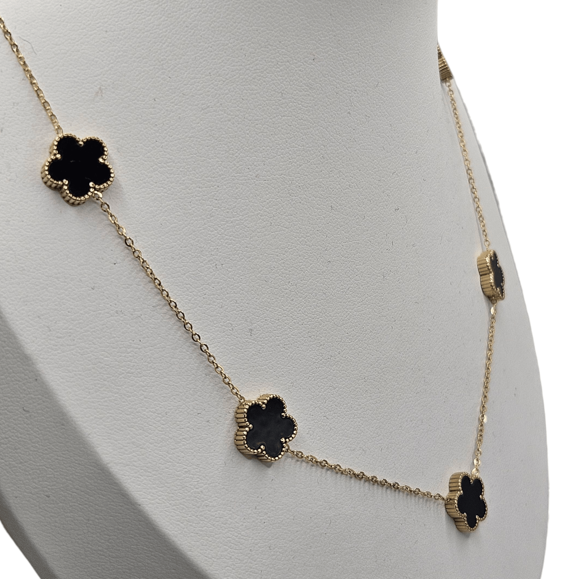 Five Leaf Clover Necklace Black or Green Color