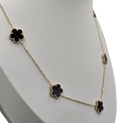 Five Leaf Clover Necklace Black or Green Color