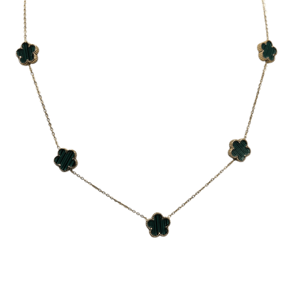 Five Leaf Clover Necklace Black or Green Color