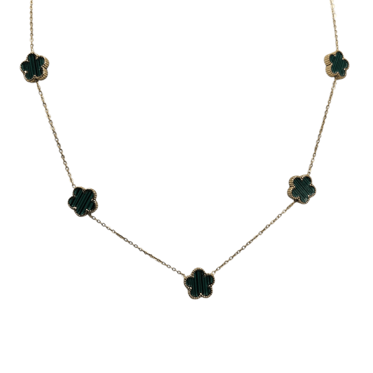 Five Leaf Clover Necklace Black or Green Color