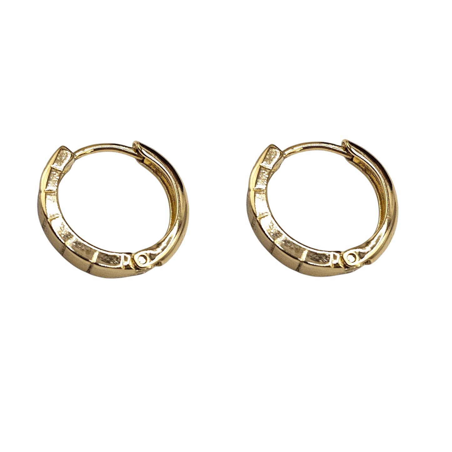 Flat Hoop Earrings 14K Gold Plated Women Earrings 17mm