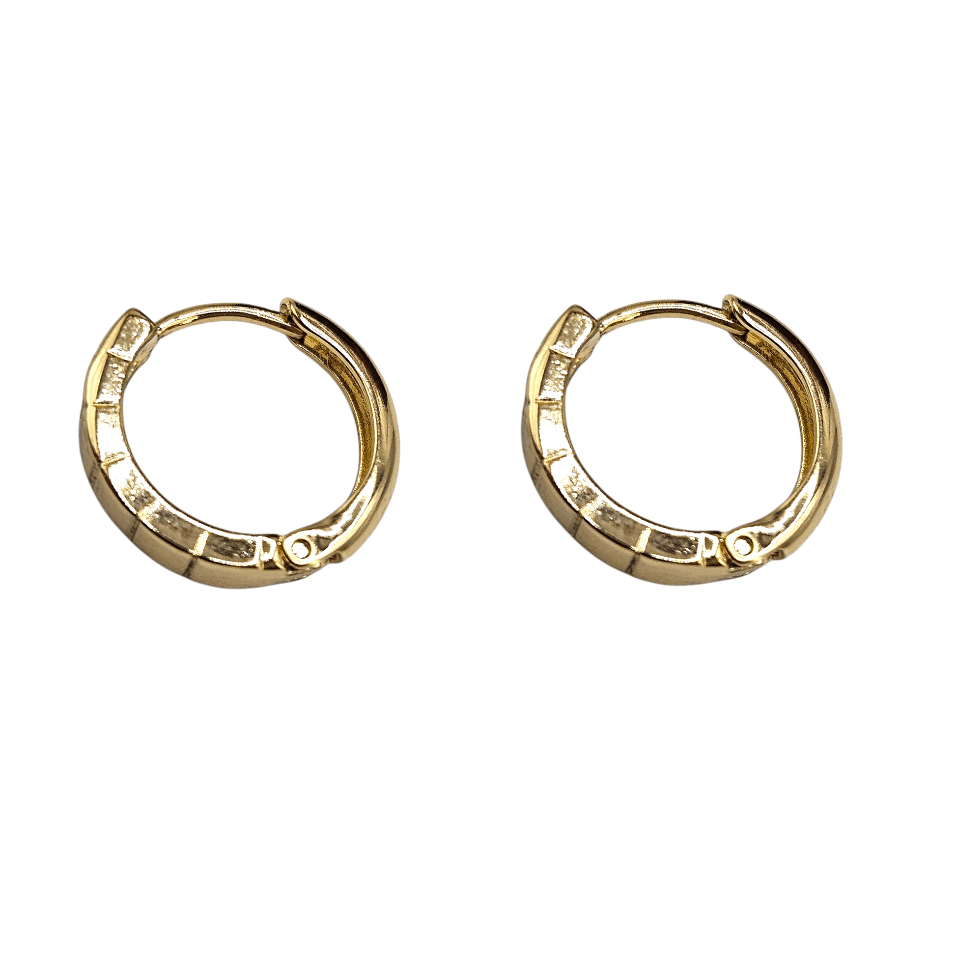 Flat Hoop Earrings 14K Gold Plated Women Earrings 17mm