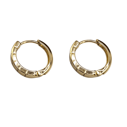 Flat Hoop Earrings 14K Gold Plated Women Earrings 17mm