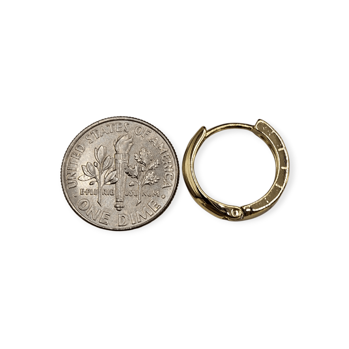 Flat Hoop Earrings 14K Gold Plated Women Earrings 17mm