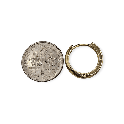 Flat Hoop Earrings 14K Gold Plated Women Earrings 17mm