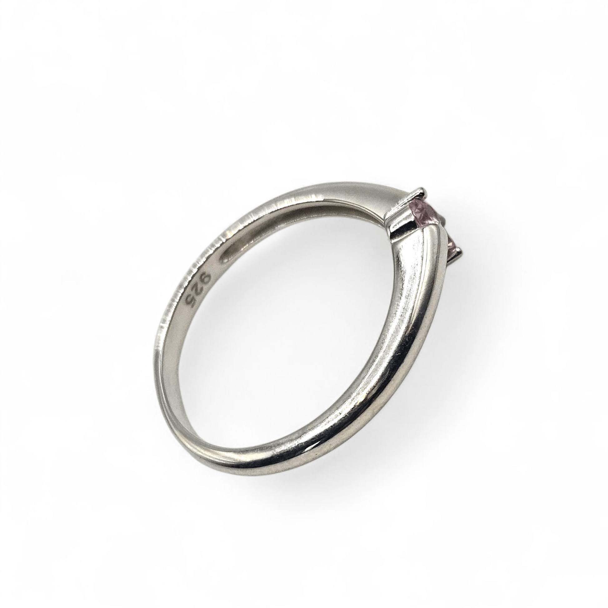 Girls Sterling Silver Pink Birthstones Ring