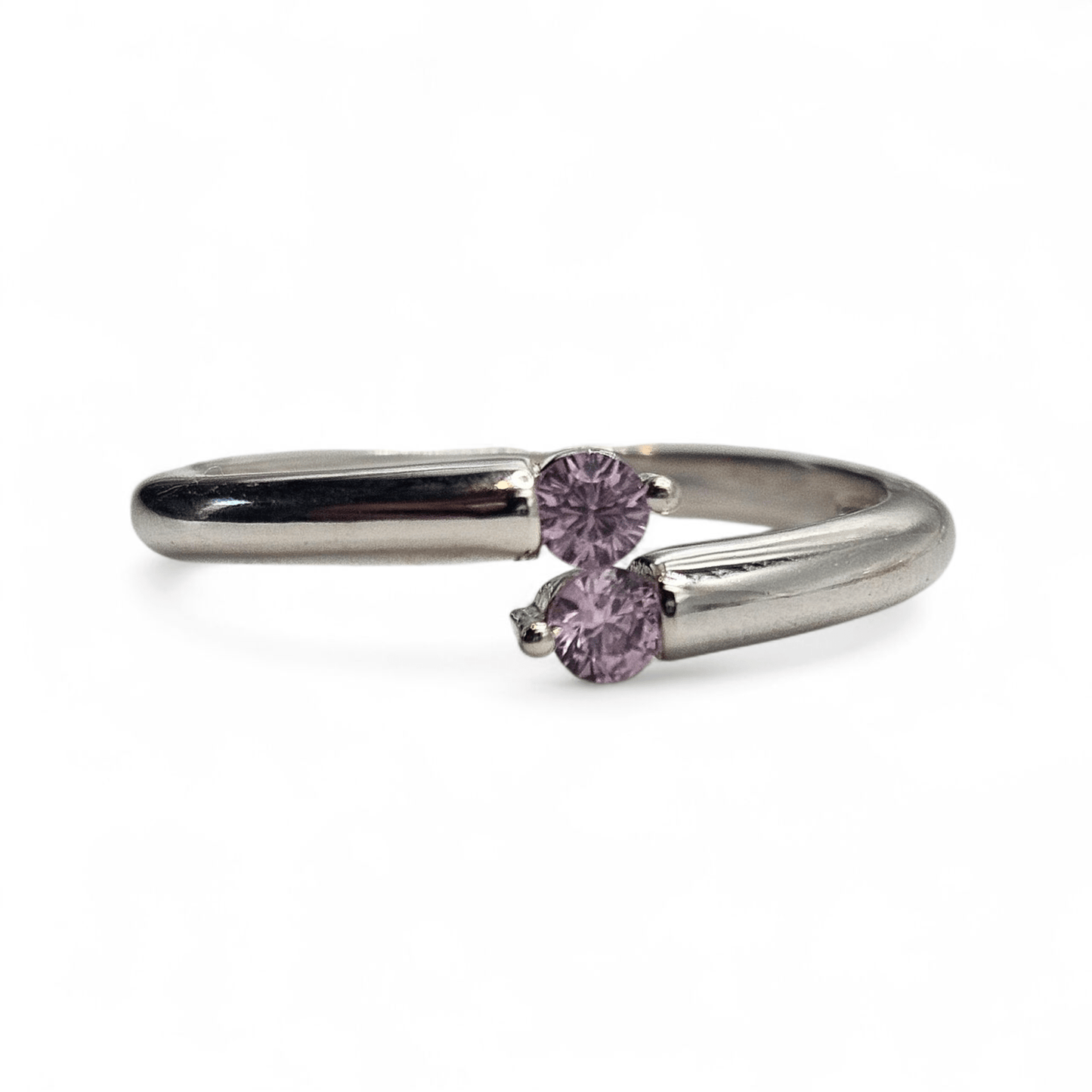 Girls Sterling Silver Pink Birthstones Ring