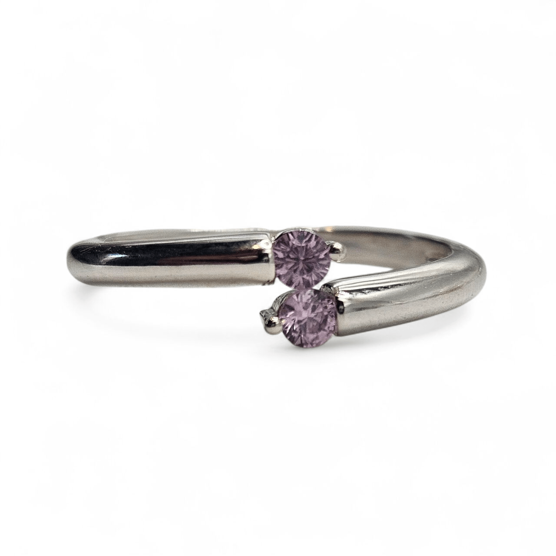 Girls Sterling Silver Pink Birthstones Ring