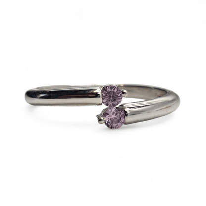 Girls Sterling Silver Pink Birthstones Ring