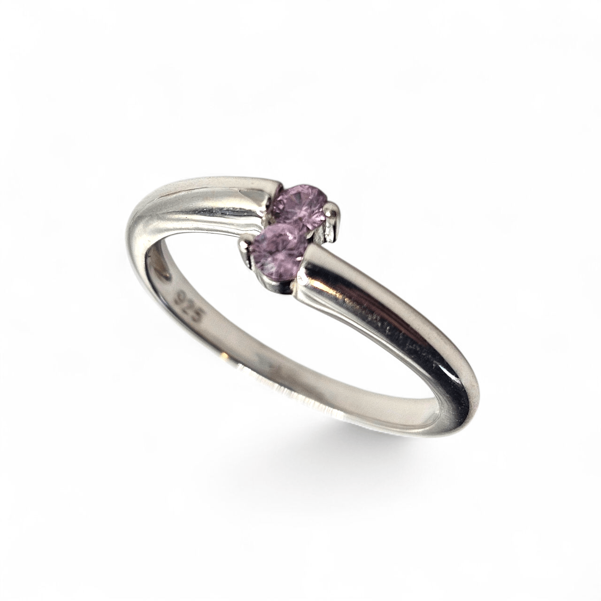 Girls Sterling Silver Pink Birthstones Ring