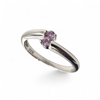 Girls Sterling Silver Pink Birthstones Ring