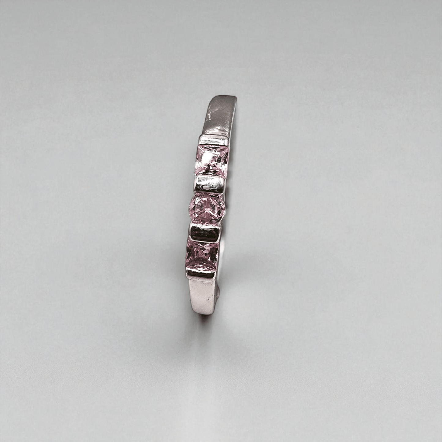 Girls Sterling Silver Pink Cubic Zirconia Ring