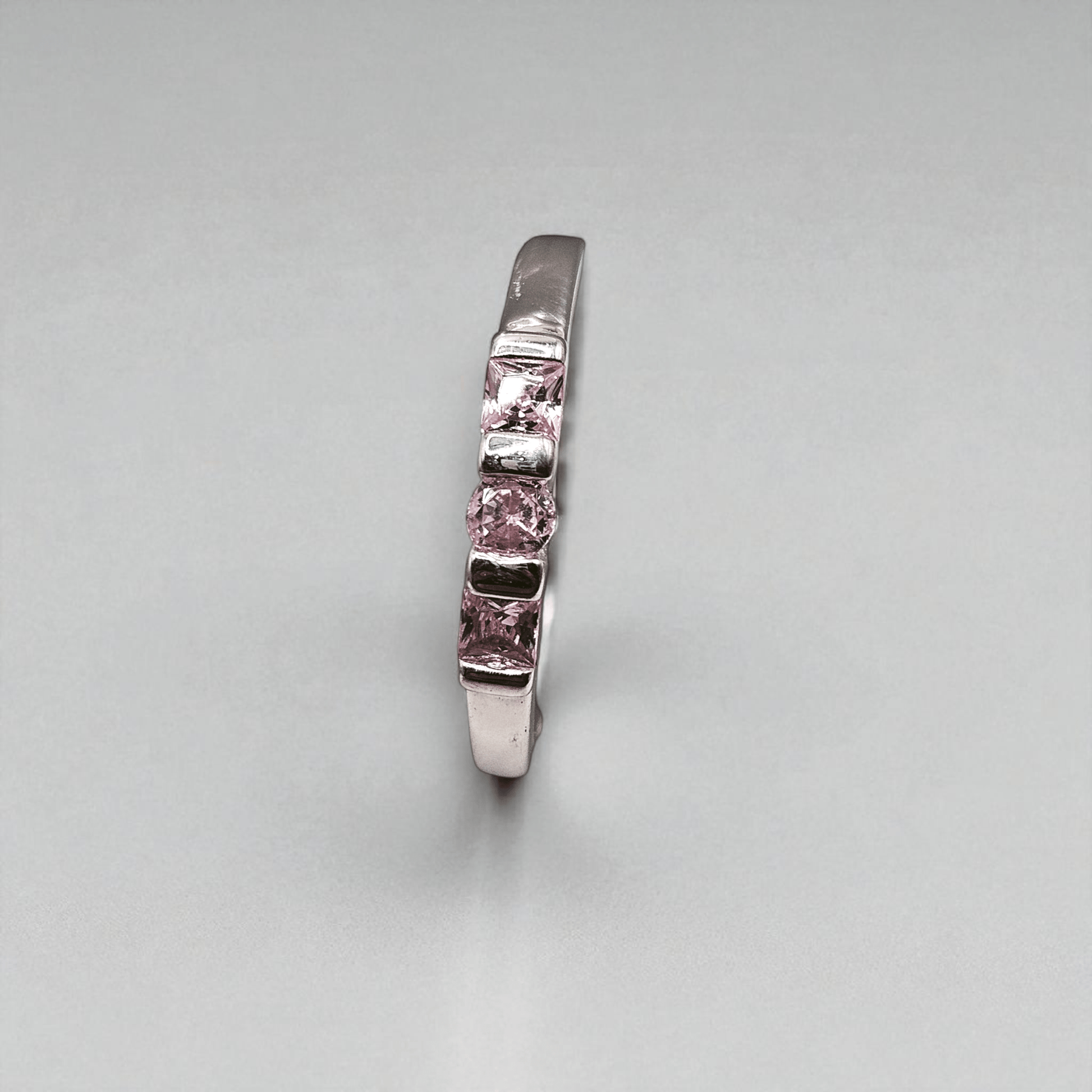 Girls Sterling Silver Pink Cubic Zirconia Ring