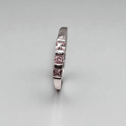 Girls Sterling Silver Pink Cubic Zirconia Ring