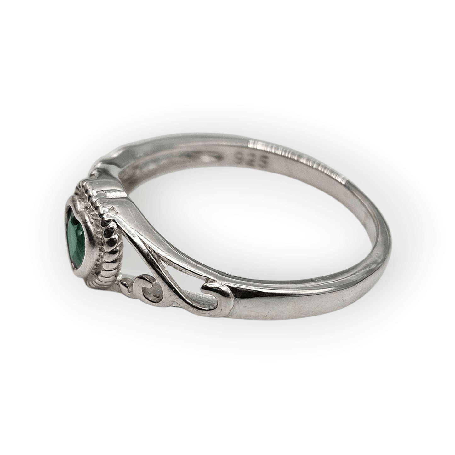 Green Girls Sterling Silver Crown Cubic Zirconia Ring