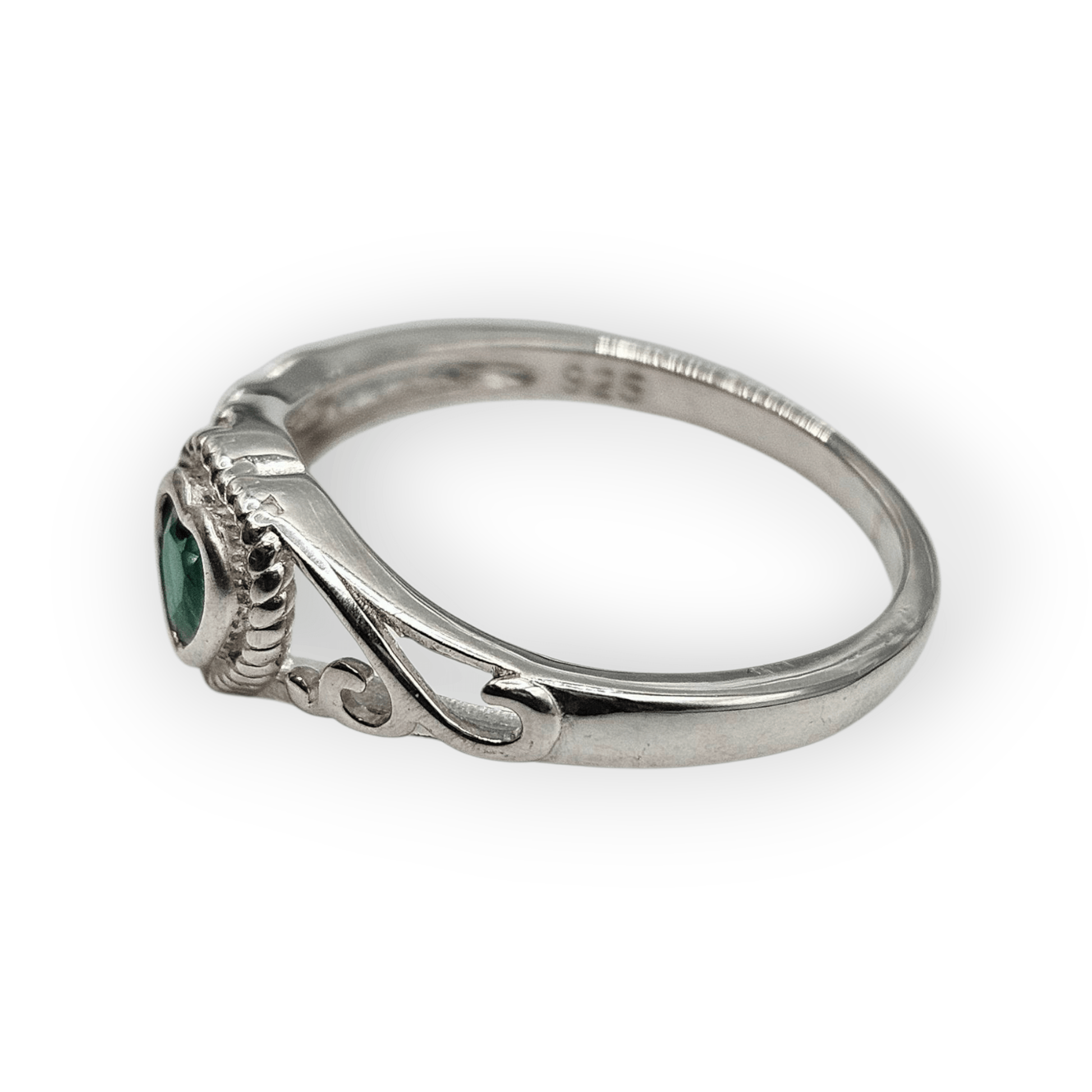 Green Girls Sterling Silver Crown Cubic Zirconia Ring