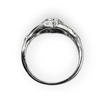 Green Girls Sterling Silver Crown Cubic Zirconia Ring