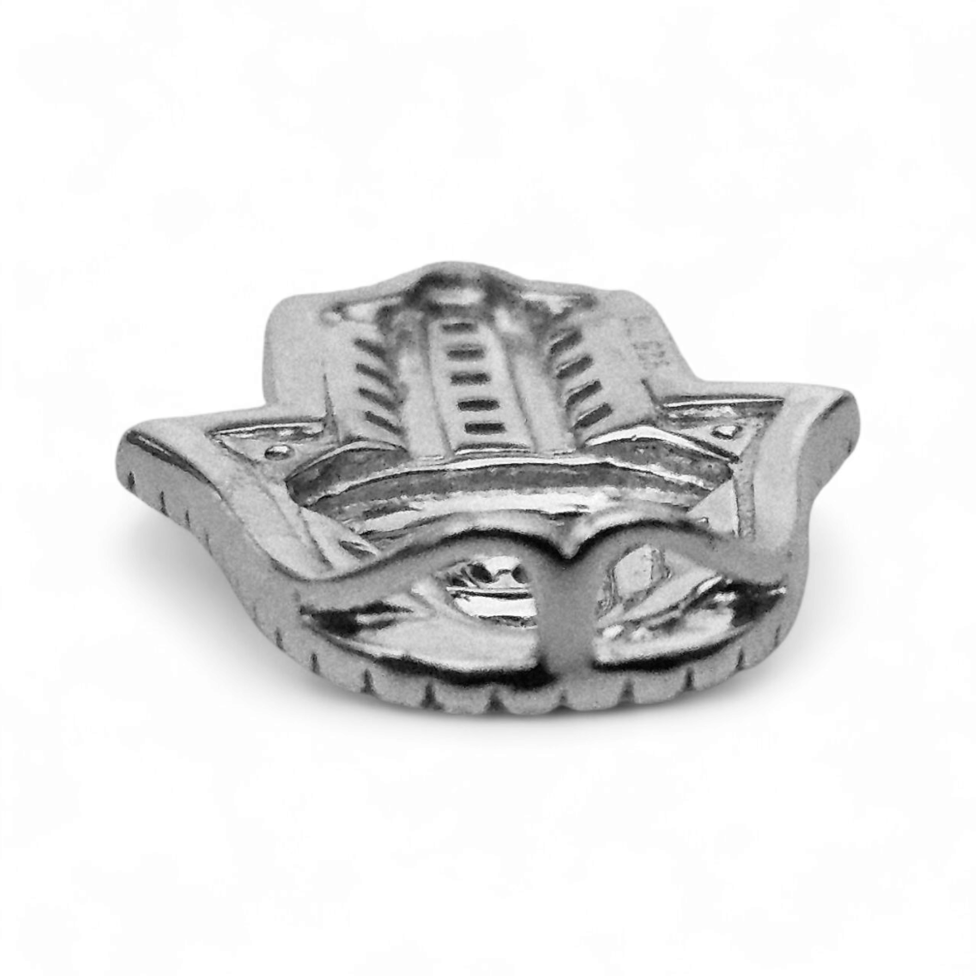 Hamsa Hand Silver 925 Pendant with White Cubic Zirconia for Women or Men