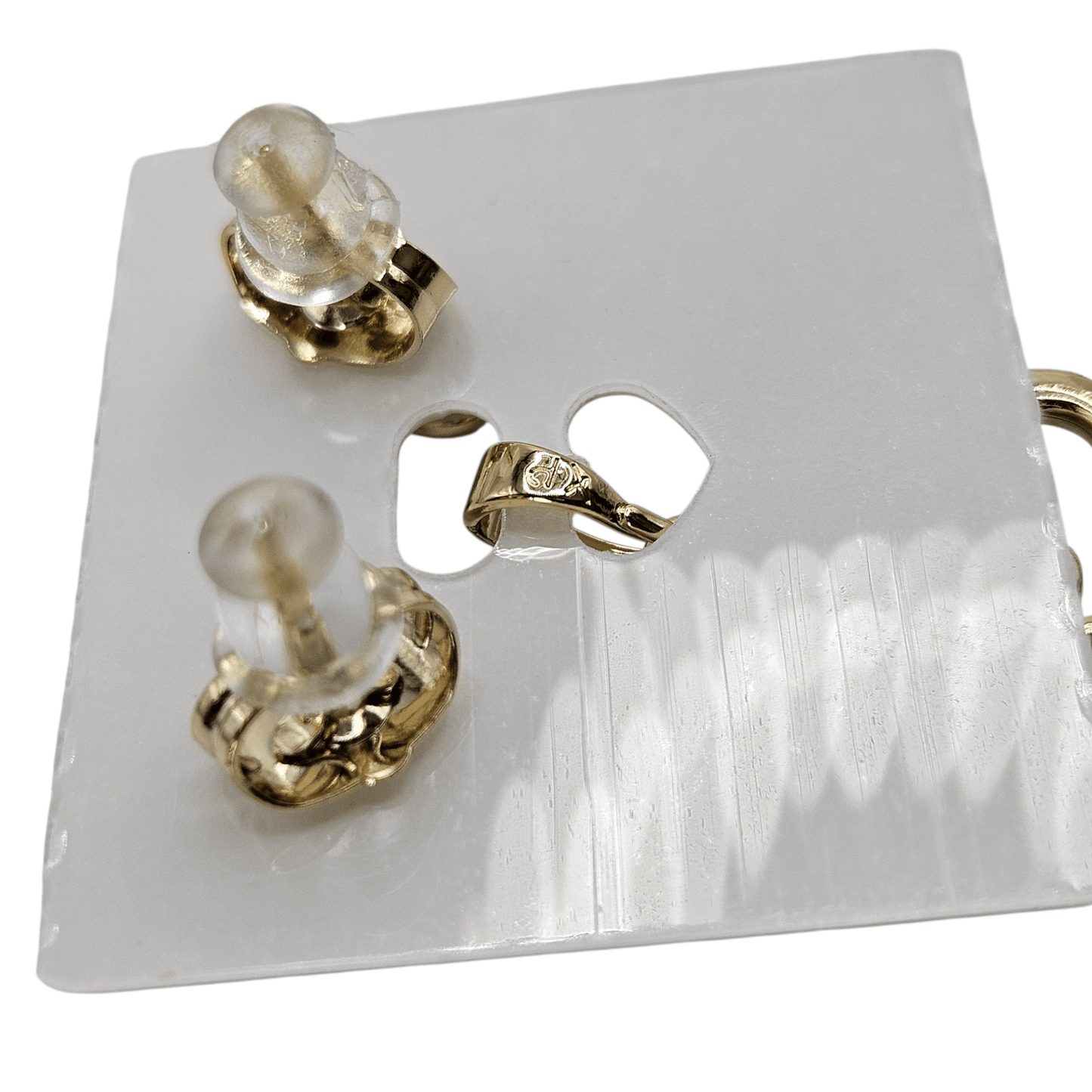 Heart and Butterfly 14k Gold Plated Earrings and Pendant Set