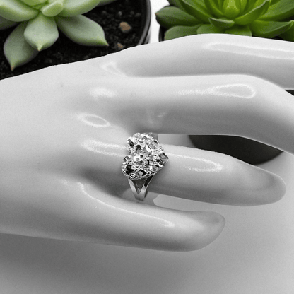 Heart Nugget Silver 925 Ring for Men and Women
