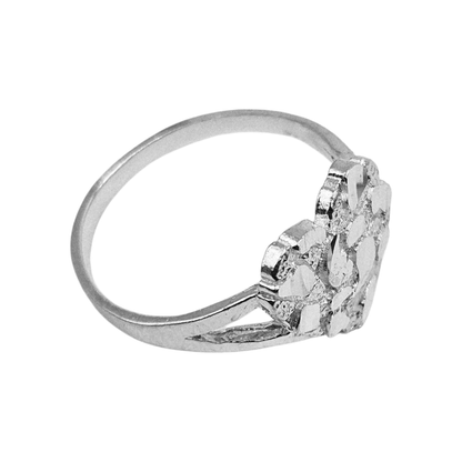 Heart Nugget Silver 925 Ring for Men and Women