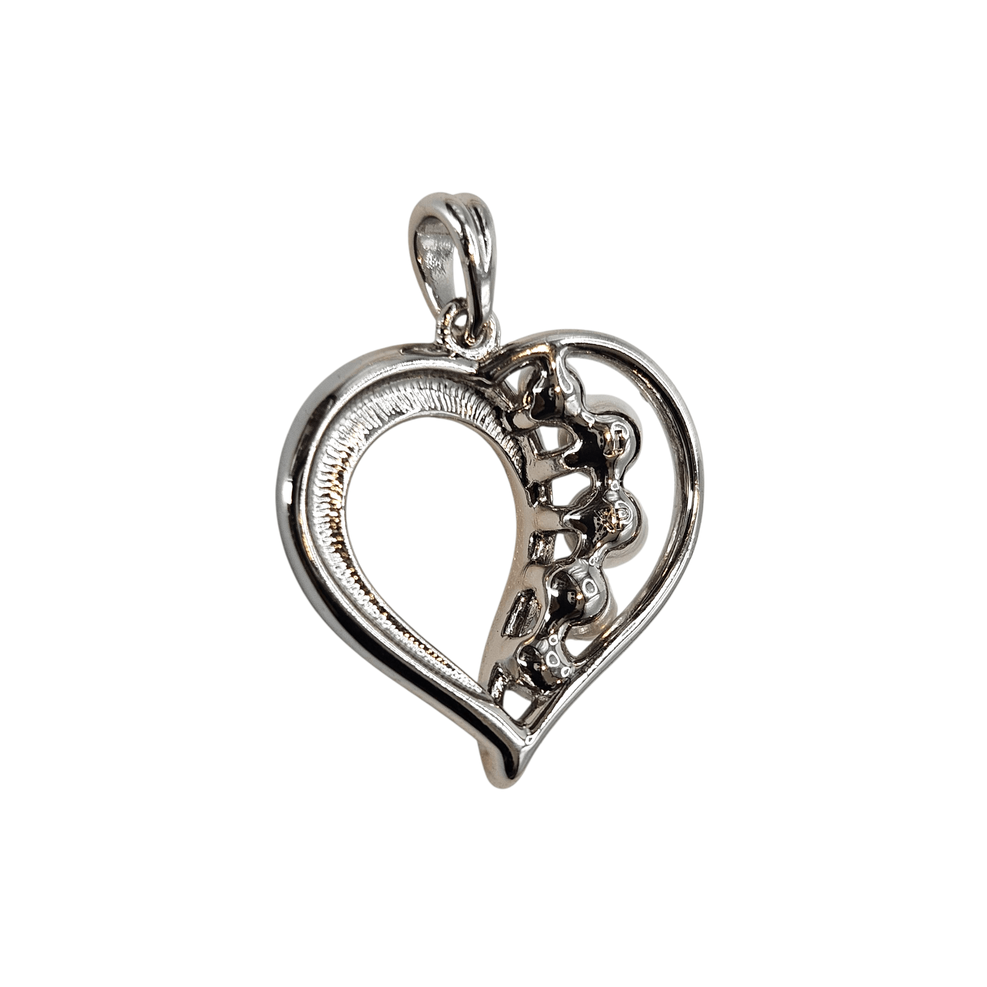 Heart with Pearls Earrings and Pendant Gold Plated Set Silver or Rose Gold - Plated