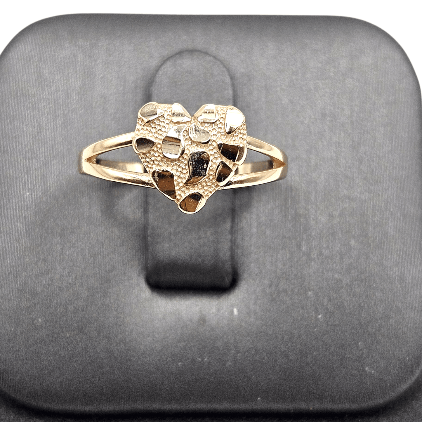 Hearth Nugget Ring 14k Gold Plated Silver 925 - 3 Sizes Available