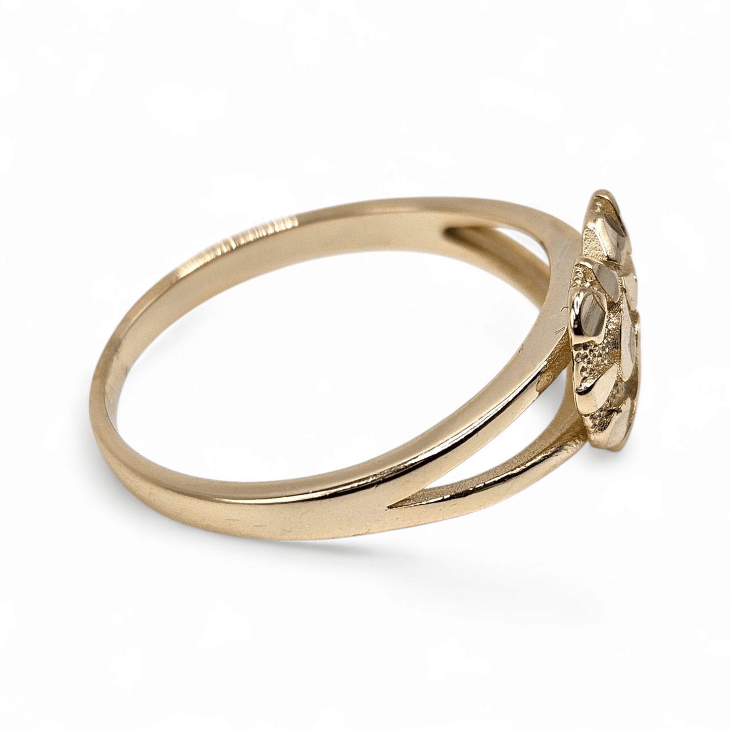 Hearth Nugget Ring 14k Gold Plated Silver 925 - 3 Sizes Available