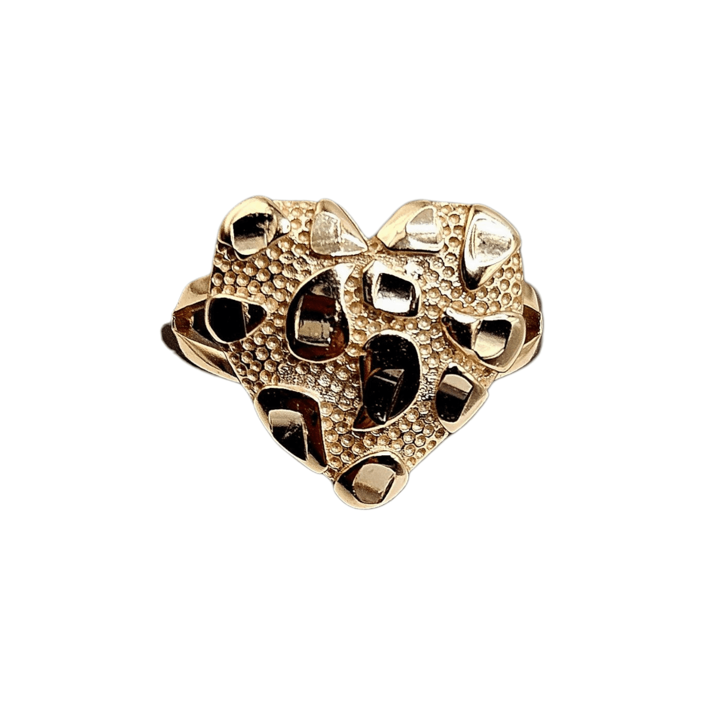 Hearth Nugget Ring 14k Gold Plated Silver 925 - 3 Sizes Available