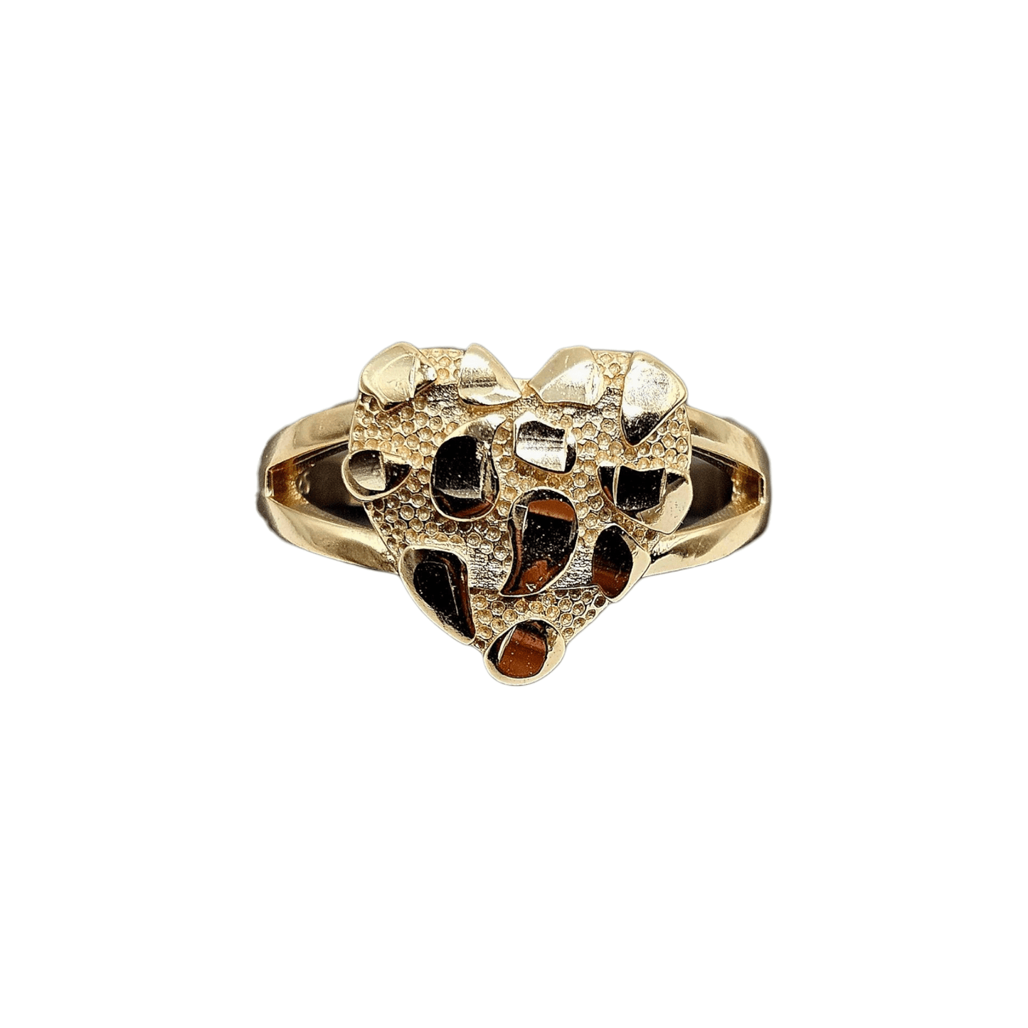 Hearth Nugget Ring 14k Gold Plated Silver 925 - 3 Sizes Available