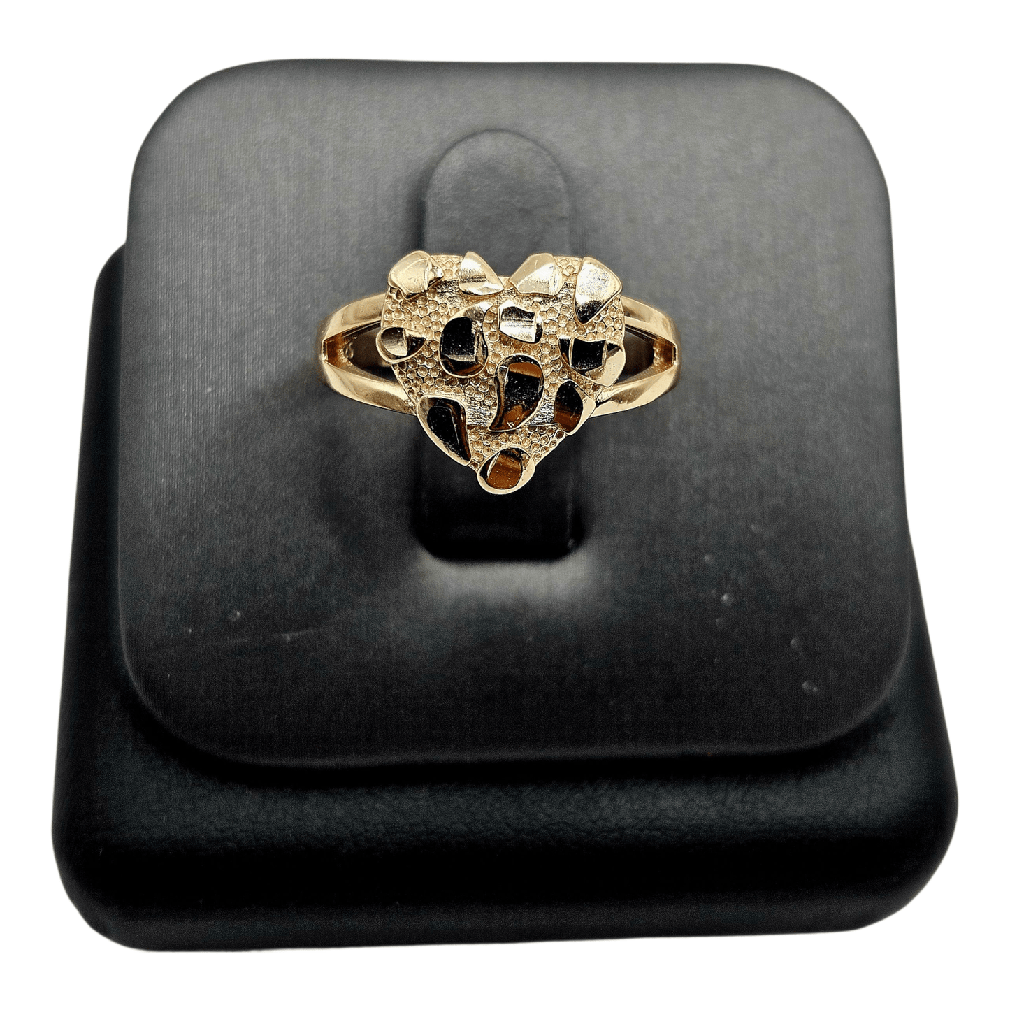 Hearth Nugget Ring 14k Gold Plated Silver 925 - 3 Sizes Available