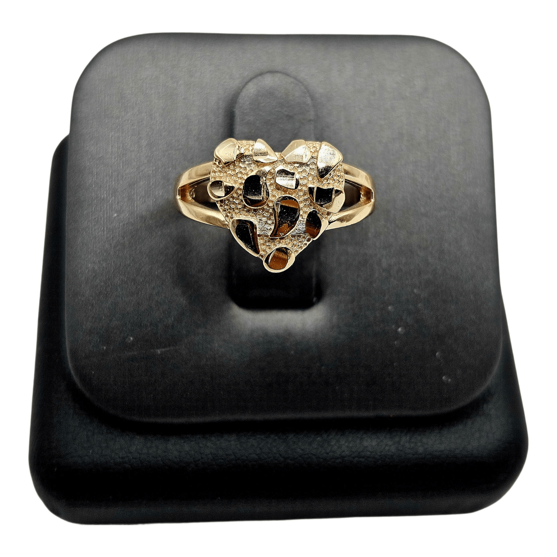 Hearth Nugget Ring 14k Gold Plated Silver 925 - 3 Sizes Available