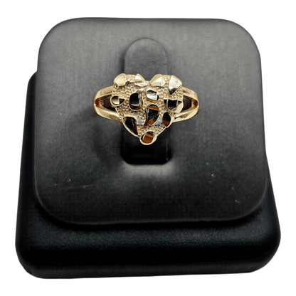 Hearth Nugget Ring 14k Gold Plated Silver 925 - 3 Sizes Available