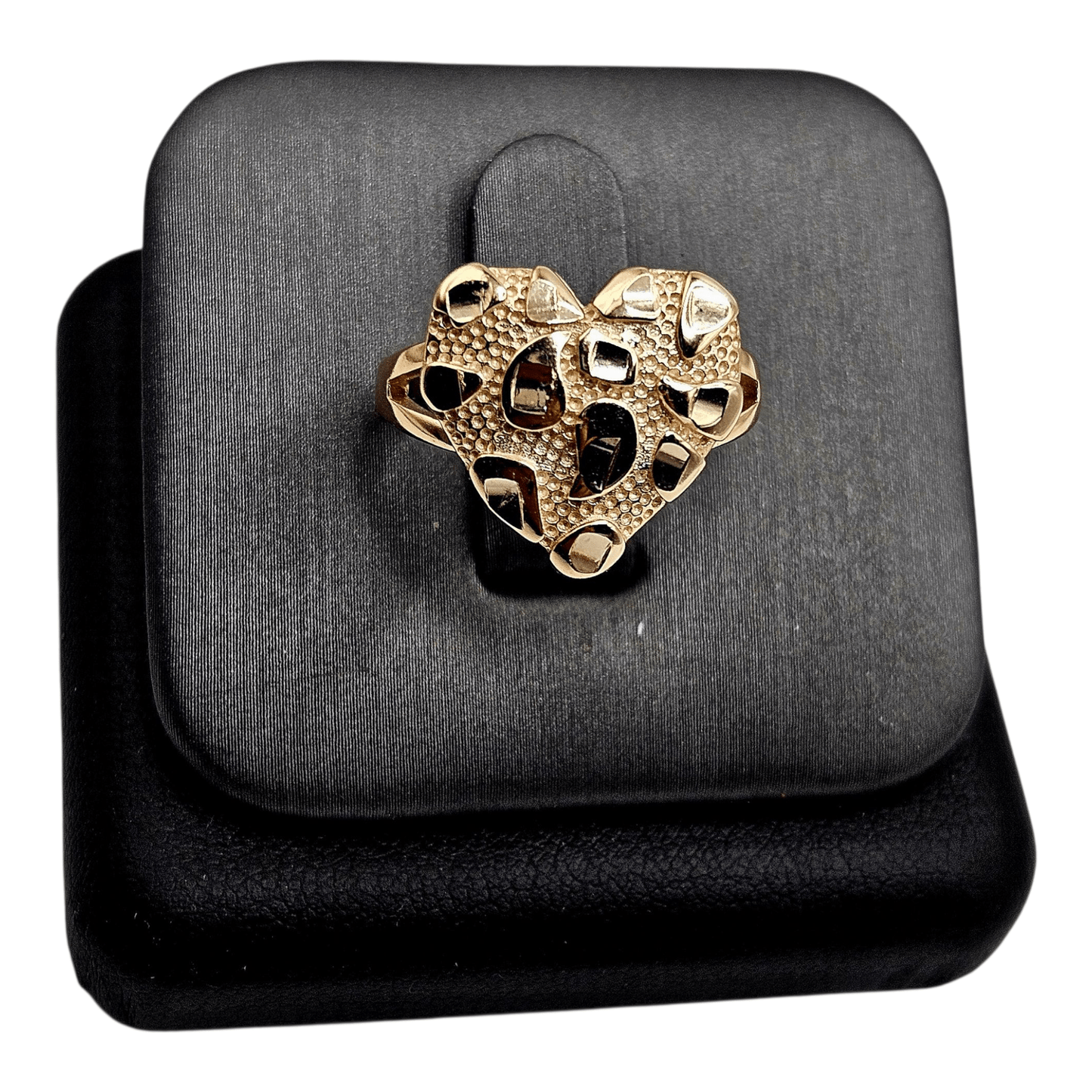 Hearth Nugget Ring 14k Gold Plated Silver 925 - 3 Sizes Available