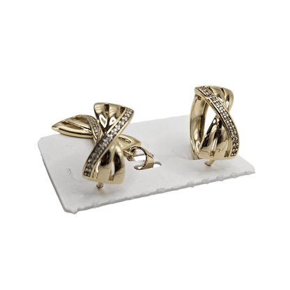 Infinity Hoop Earrings and Necklace 14k Gold Plated Set