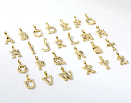 Initial Capital Letter 14K Gold Plated Pendant