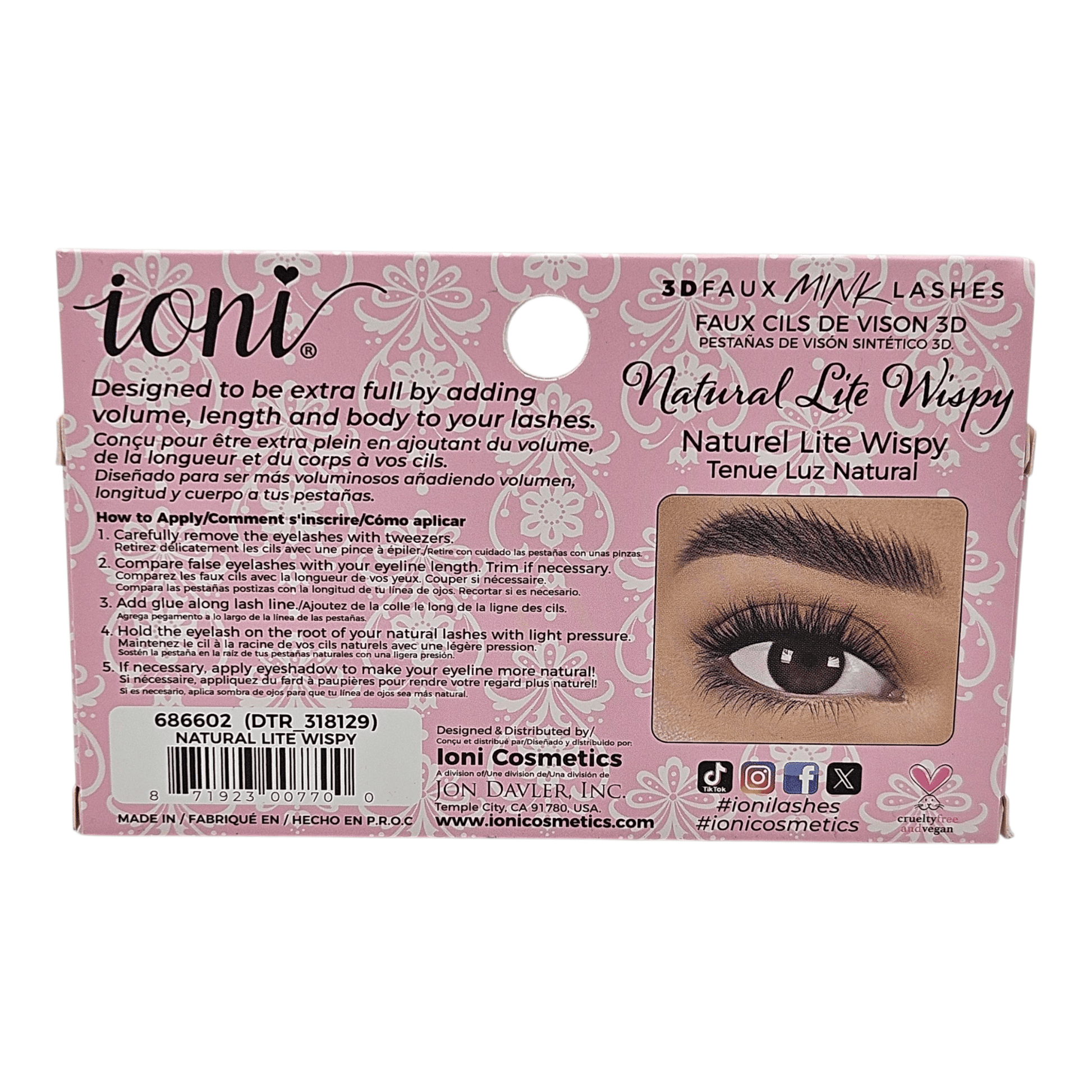 Ioni 3D Flaux Mink Lashes - Natural Lite Wispy
