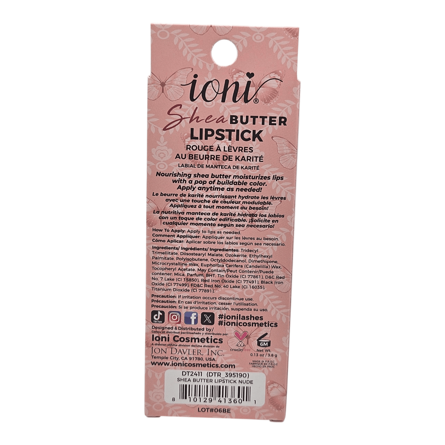 Ioni Shea Butter Lipsticks, Pink, Deep Mauve, Nude
