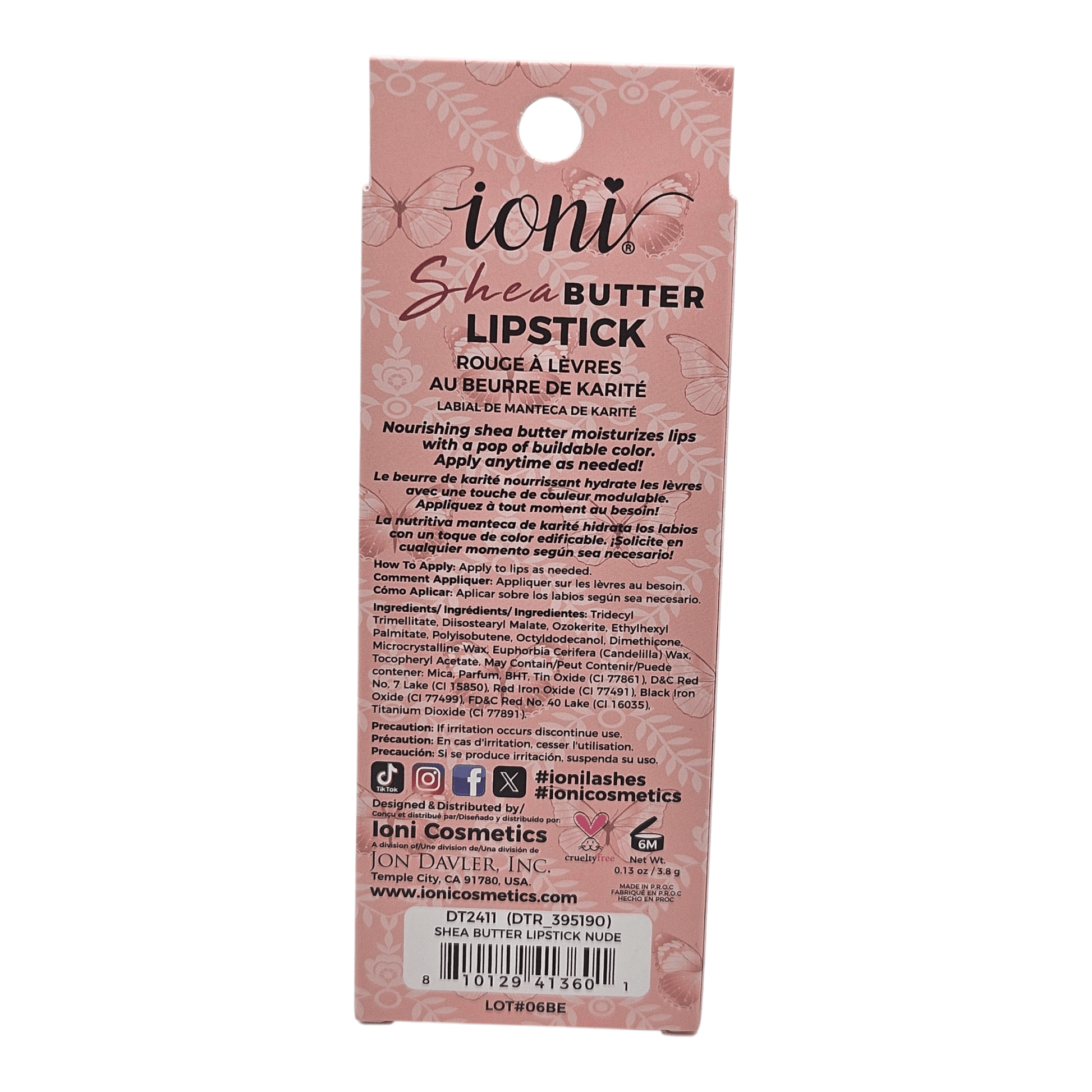 Ioni Shea Butter Lipsticks, Pink, Deep Mauve, Nude
