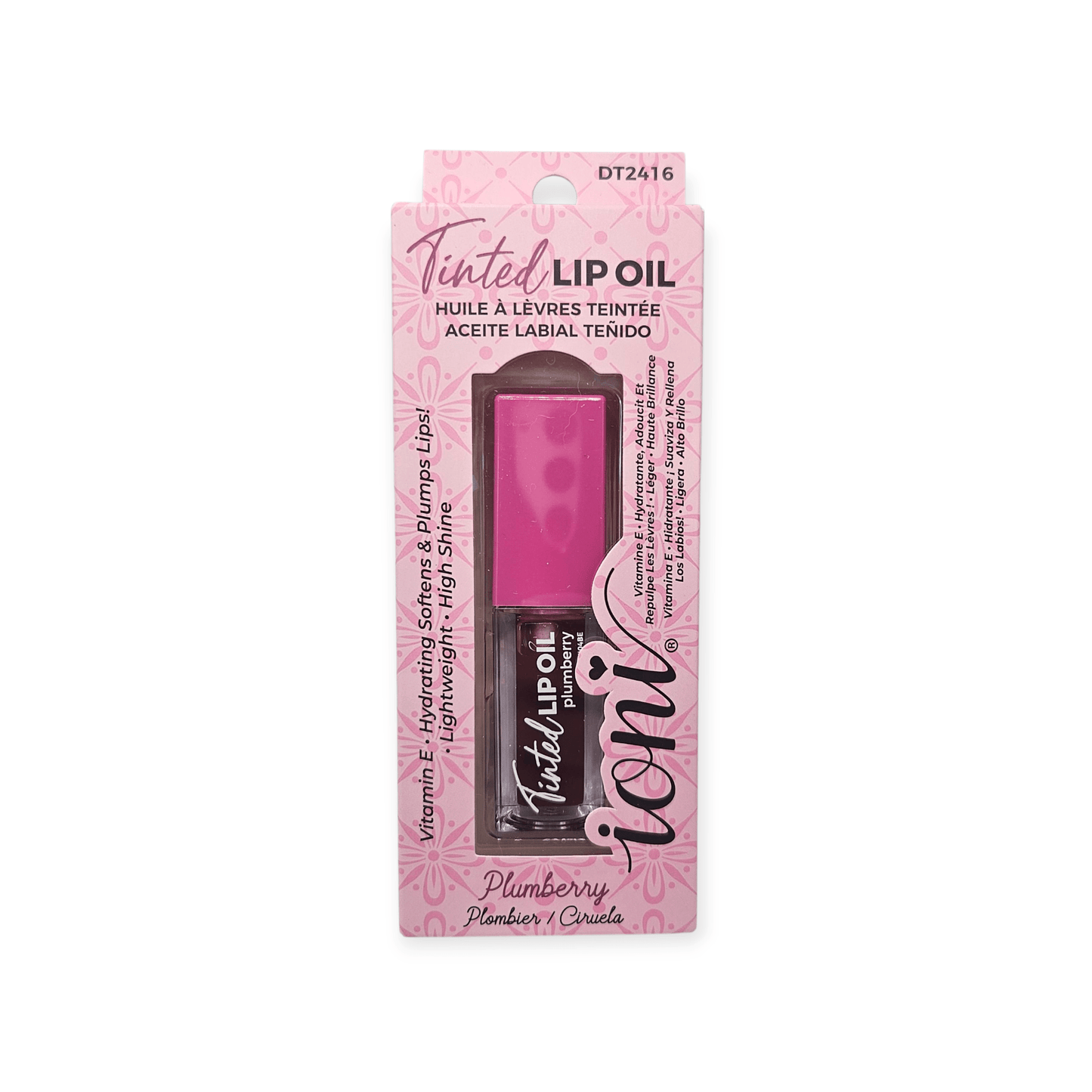 Ioni Tinted Lip Oils Plumbery, Pink Doll, Sweet Honey