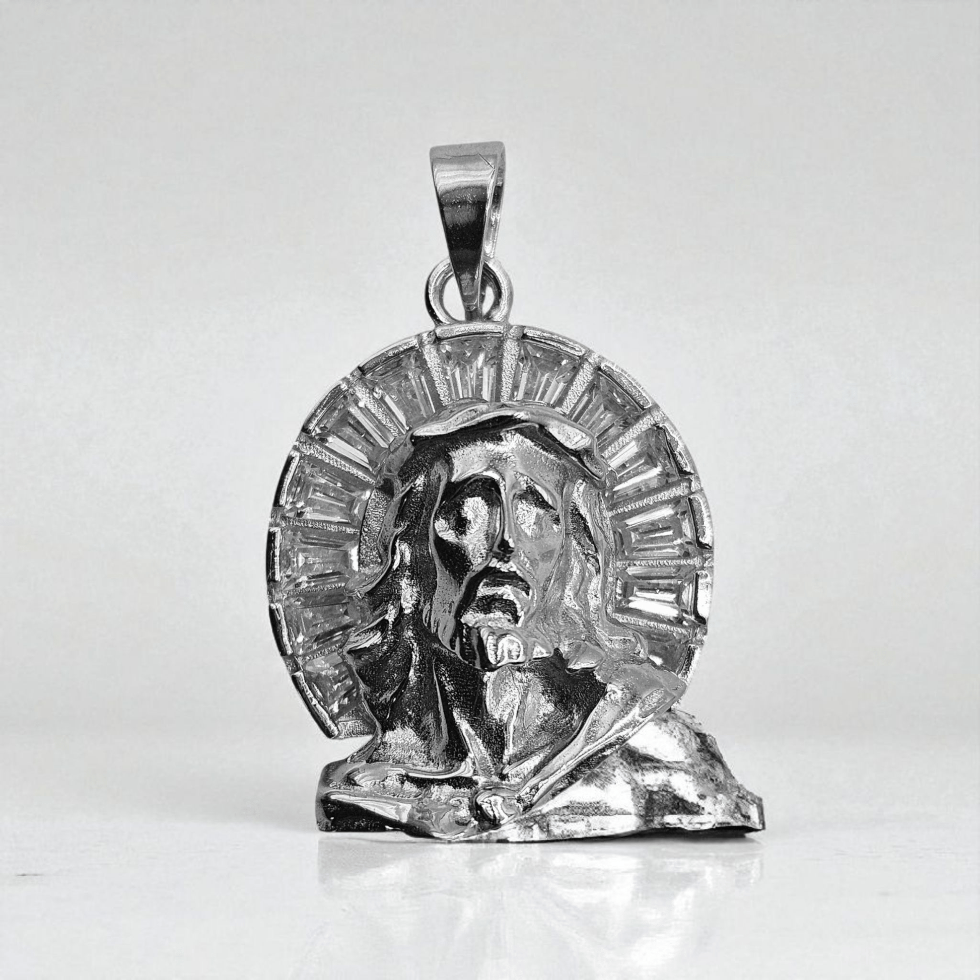 Jesus 3D Face Pendant Silver 925