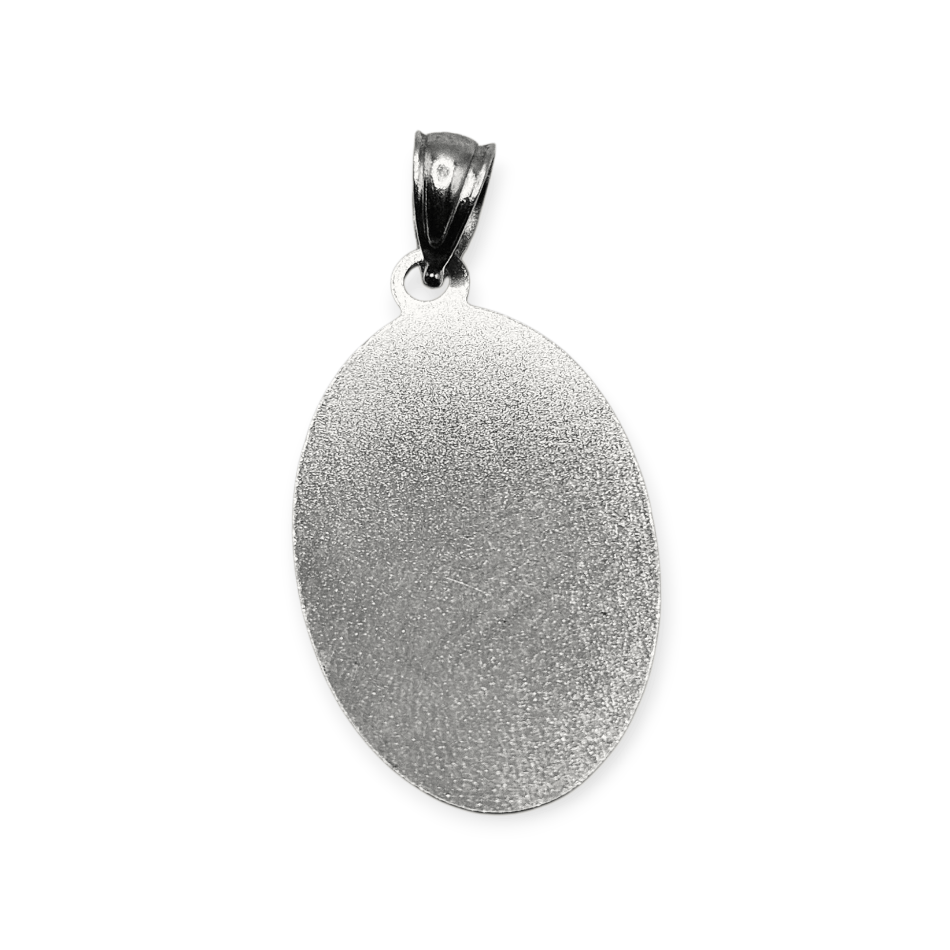 Jesus Christ on The Cross Crucifix Medal Pendant Silver in Rectangle or Oval Shape, 22mm H