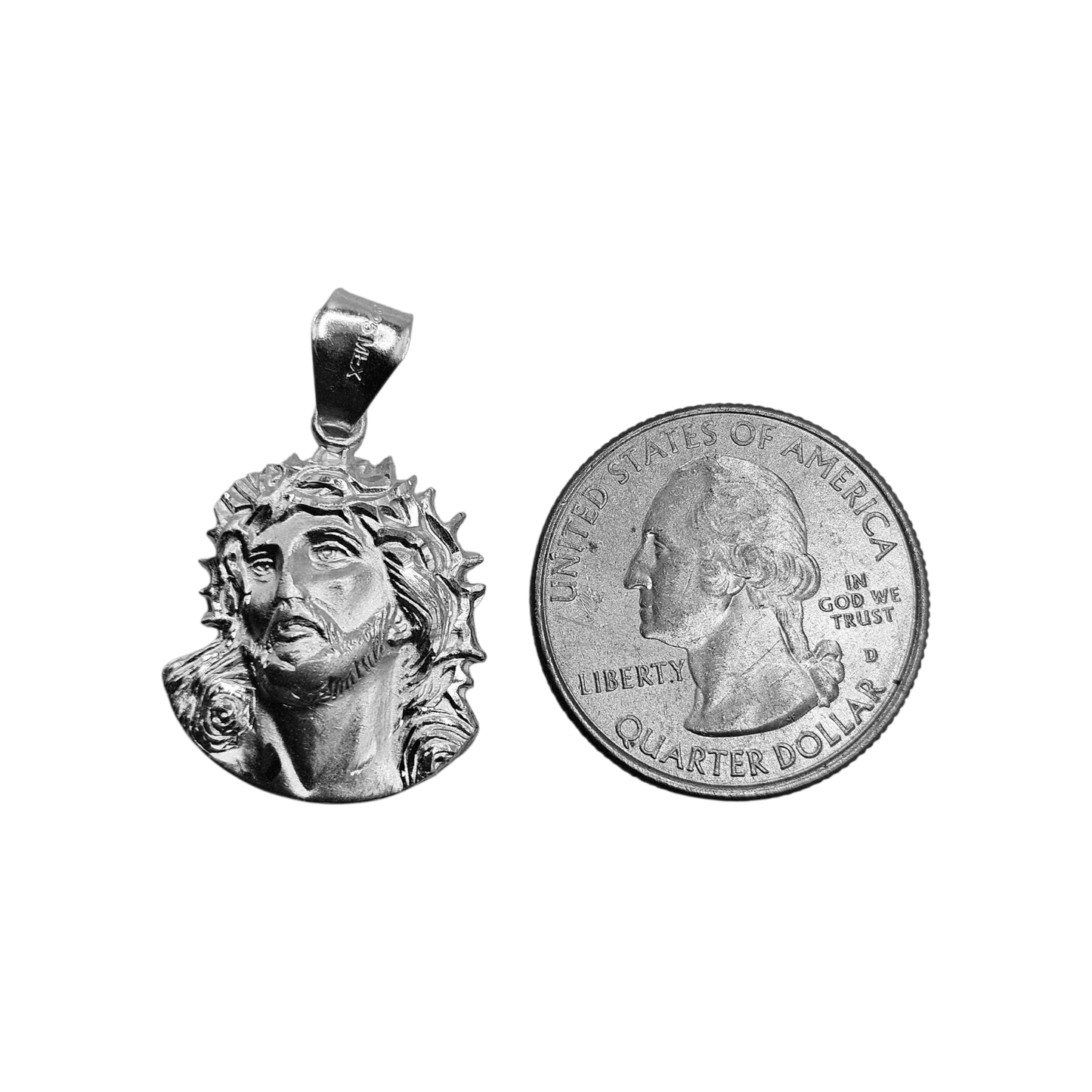 Jesus Christ Passion of The Christ Pendant Solid Silver 925 Jesus Head