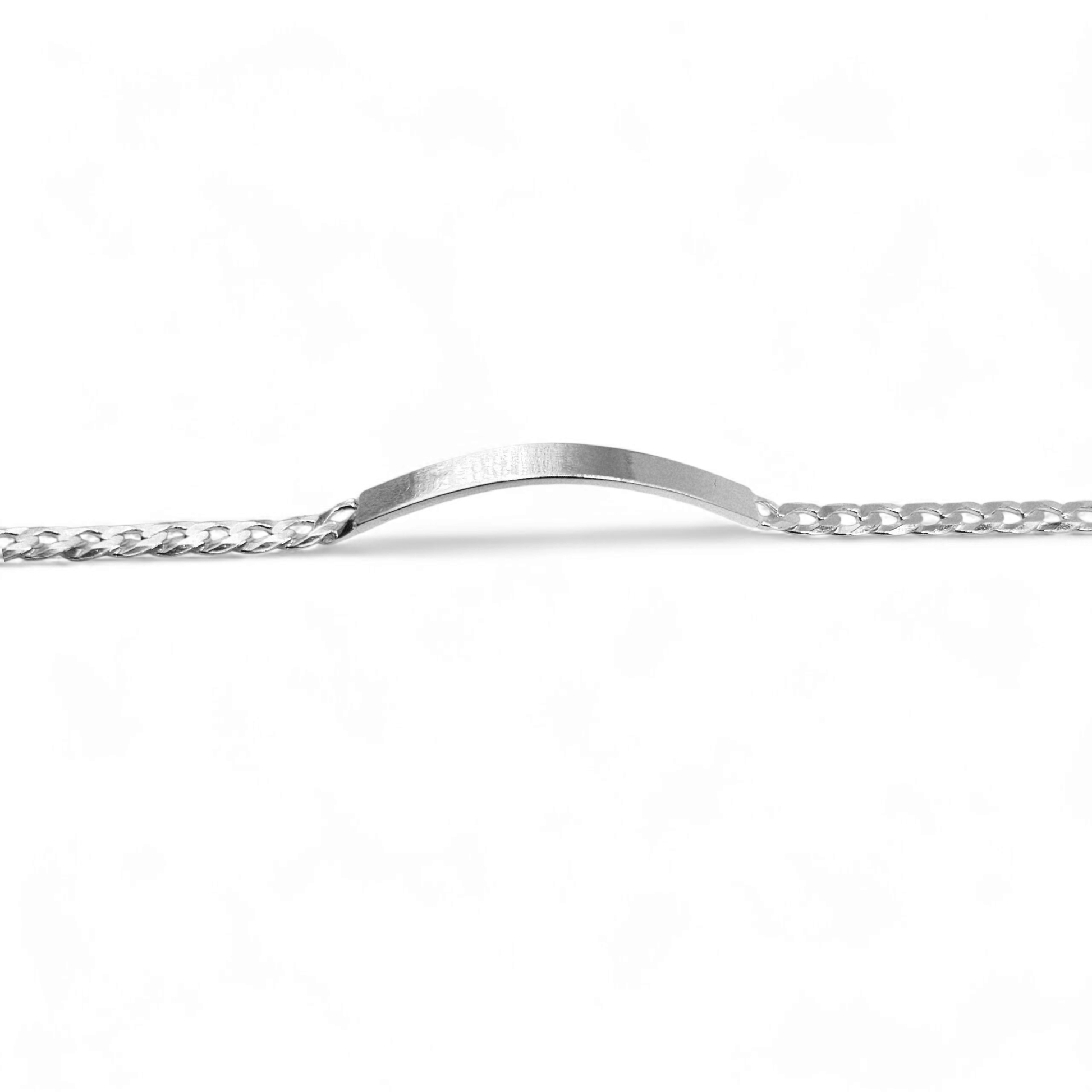 Kids ID Plate Sterling Silver 925 Bracelet 7"L Cuban Unisex - Free Laser Engraving Great for older Kids 7 to 17 years