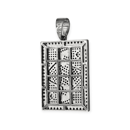 King of Diamonds Playing Card Charm Necklace Silver 925 Rhodium Plated
