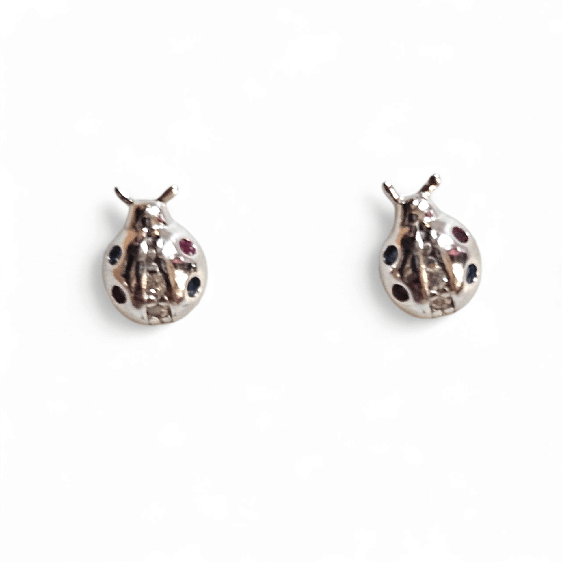 Ladybug Baby Stud Earrings Silver 925