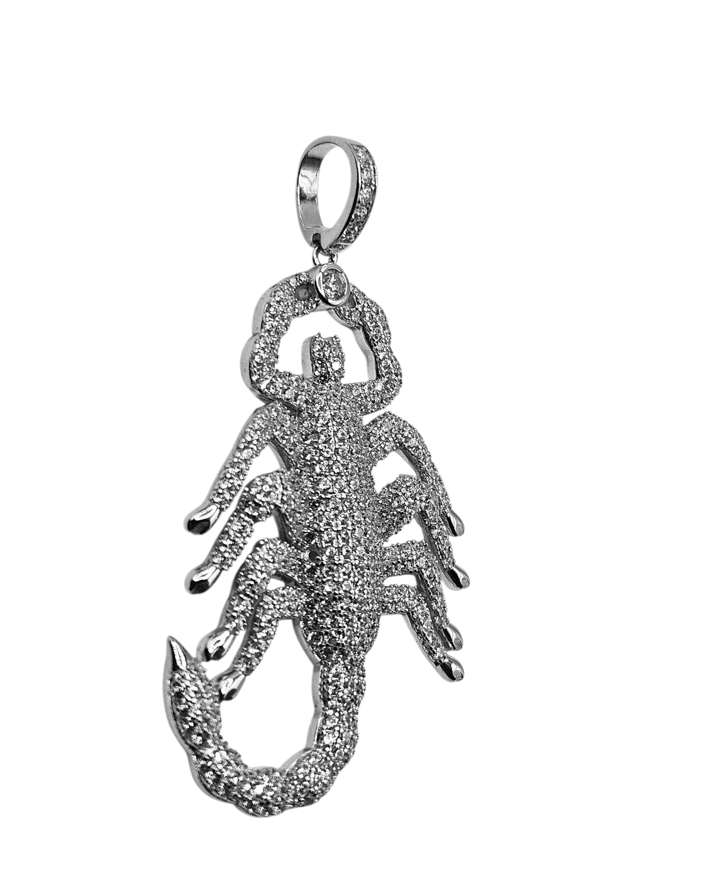Large Scorpion Silver 925 Pendant with White Cubic Zirconias for Men and Women